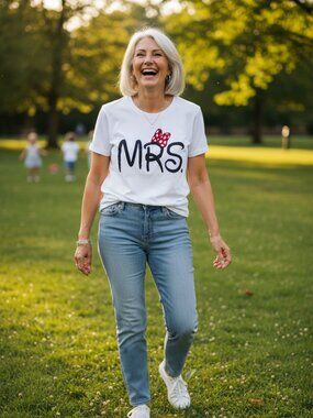 BEGIN MRS. Minnie Mouse Velvet Bow Graphic Tee Size M | Disney